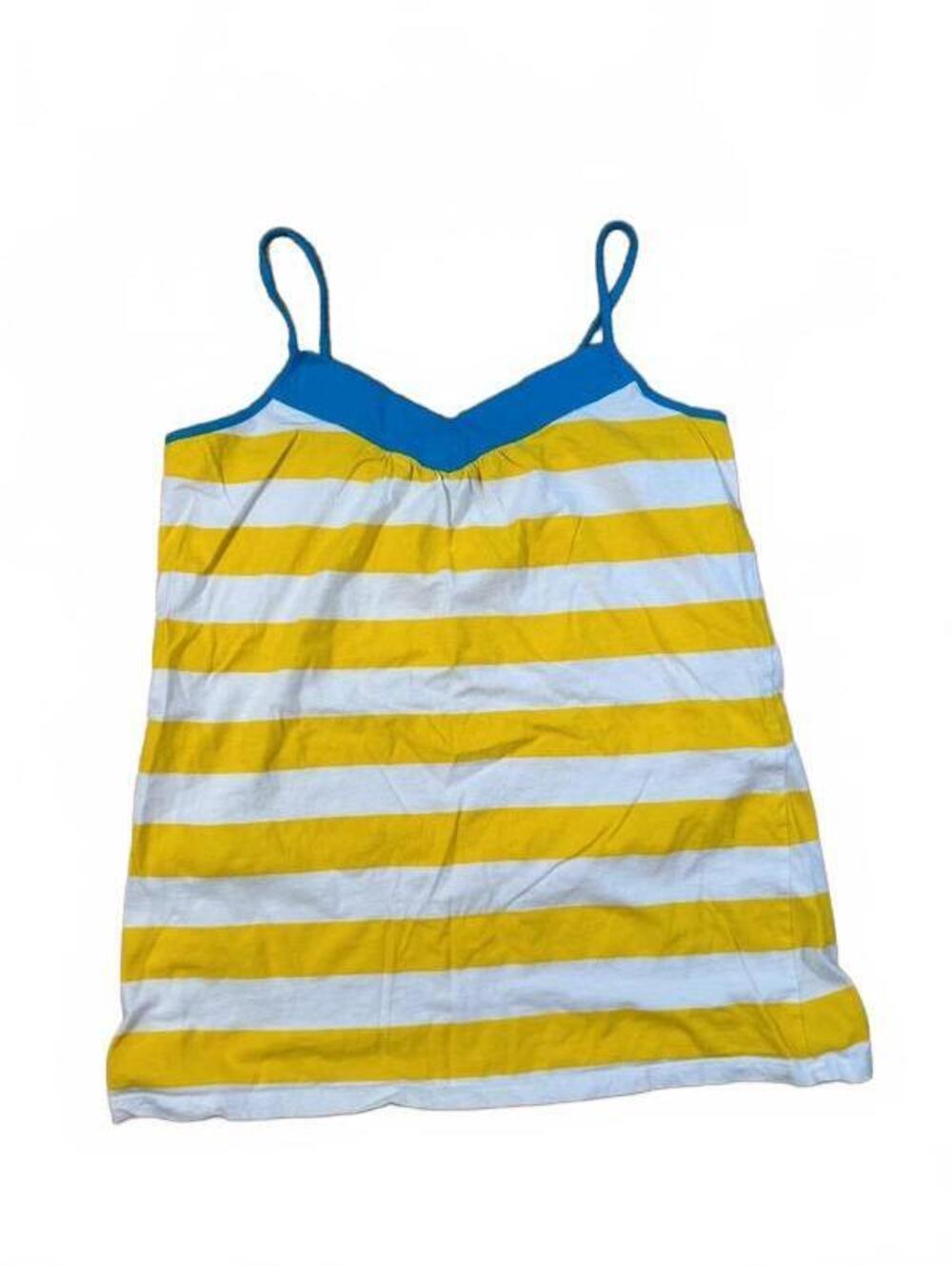 Ralik Yellow And Blue Stripped Tank Top Size M 100% Cotton